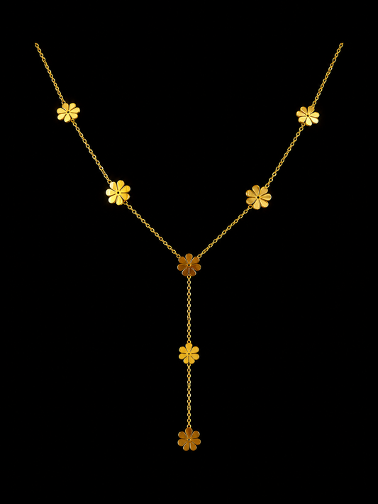 Golden Daisy Drop Necklace