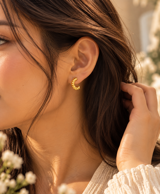 Twisted Half Hoop Earrings