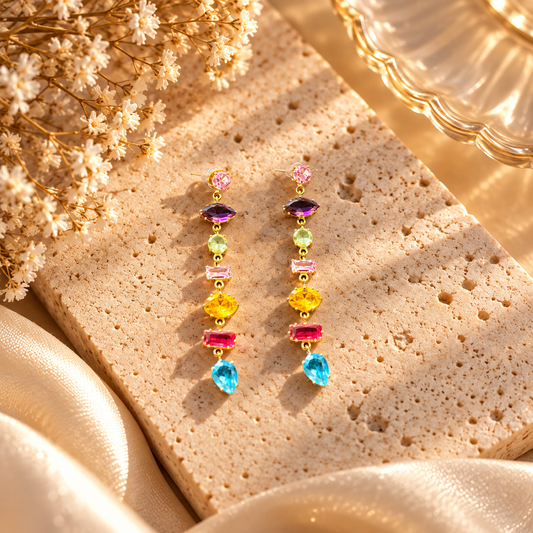 Multi Color Drop Earrings
