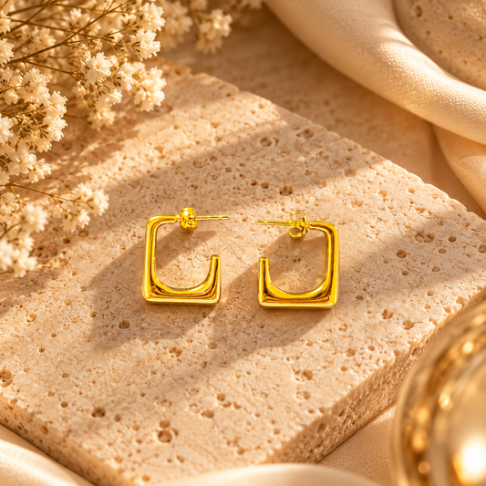 Square U-Hoop Earrings