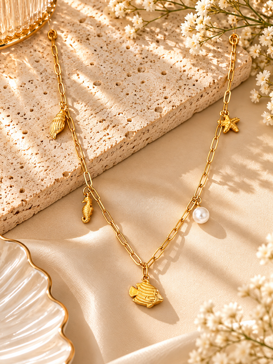 Beach Charm Fish Necklace
