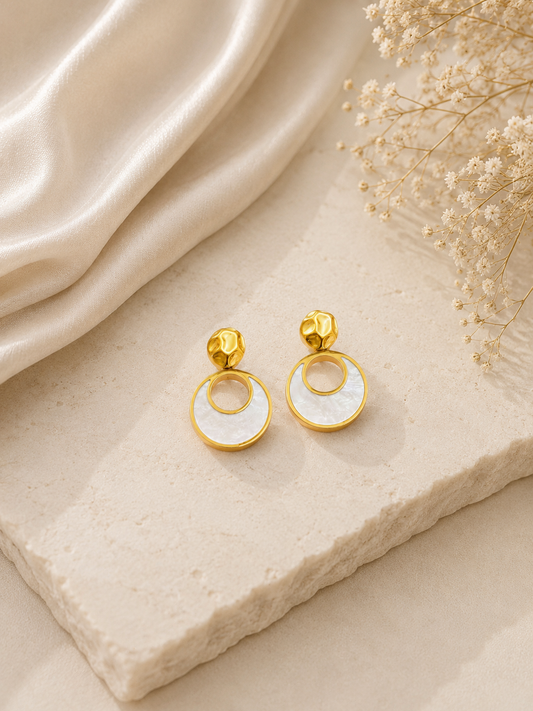 Luna Pearl Circle Earrings