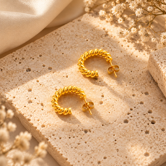 Twisted Half Hoop Earrings