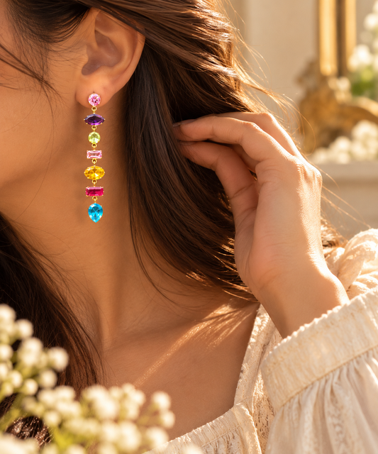 Multi Color Drop Earrings