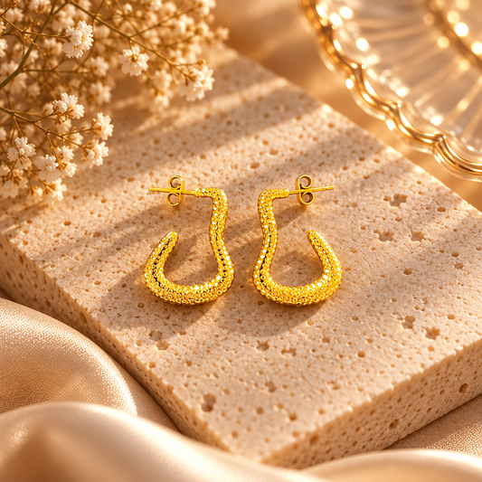 Textured U-Shaped Earrings