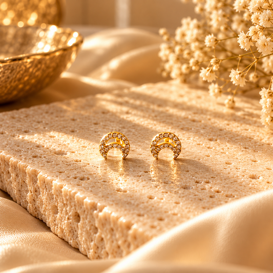 Micro Moon Ball Back Earrings