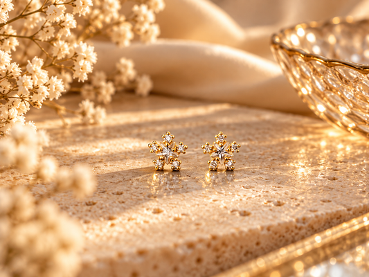 Micro Star Ball Back Earrings