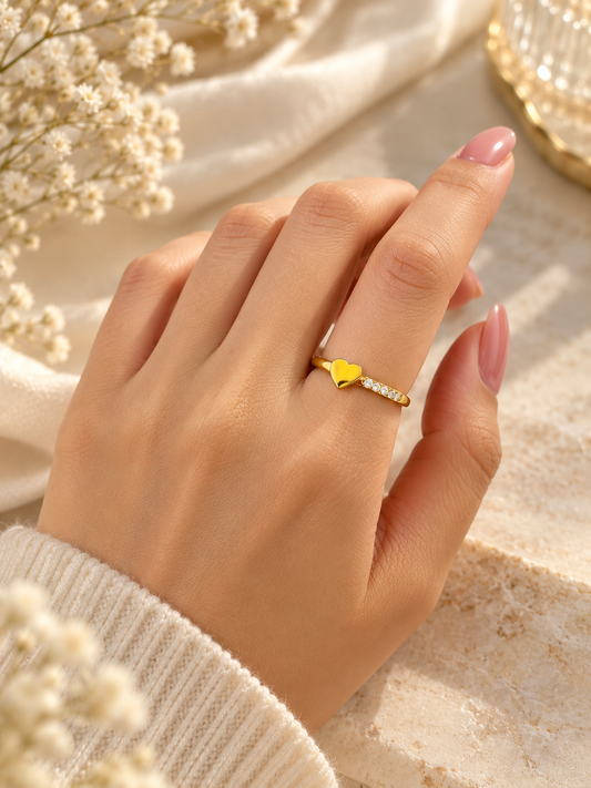 Heart Crystal Band Ring