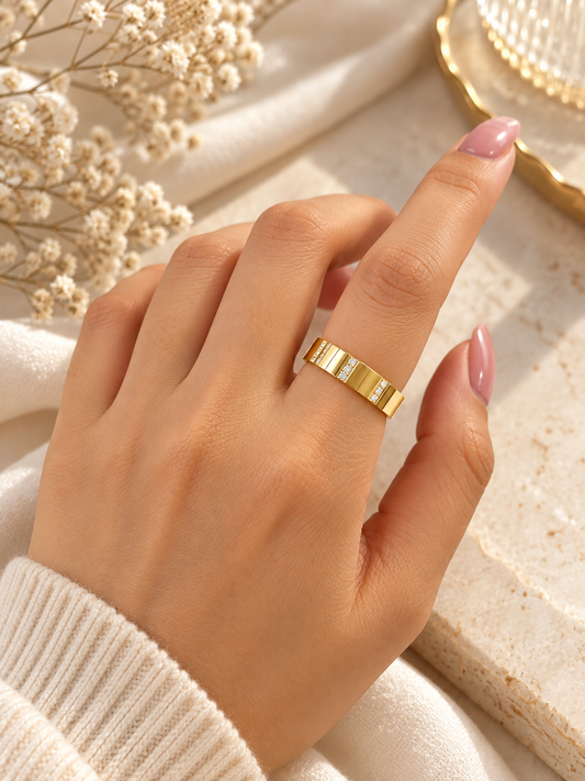 Classic Crystal Stripe Ring
