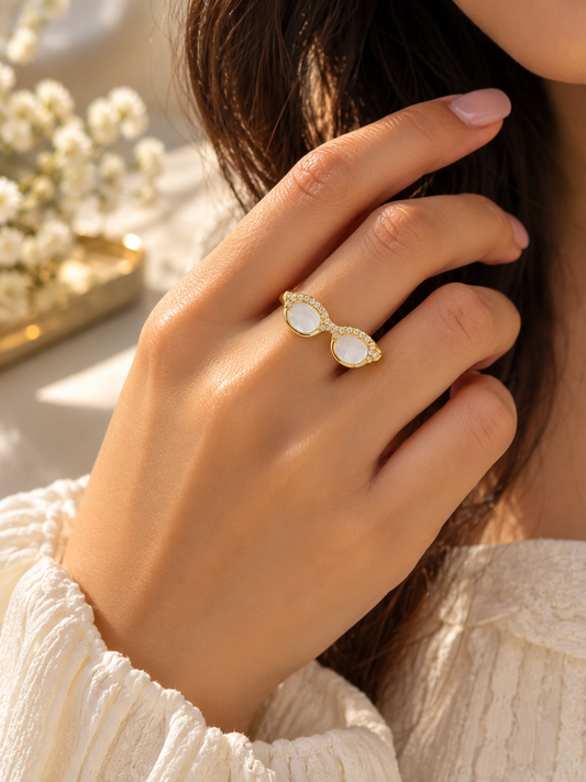 Sunglasses Crystal Adjustable Ring