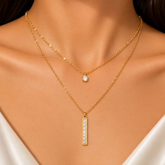 Double Layer Diamond Necklace