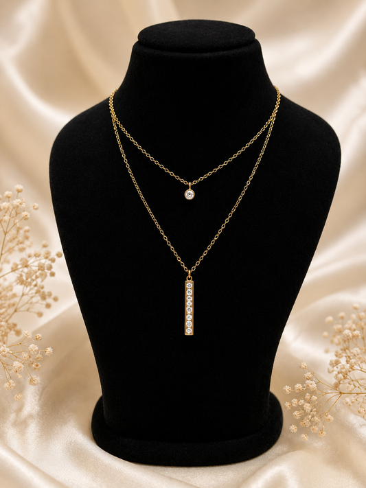 Double Layer Diamond Necklace